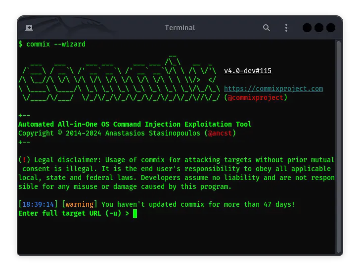 Commix di Kali Linux: Panduan Lengkap